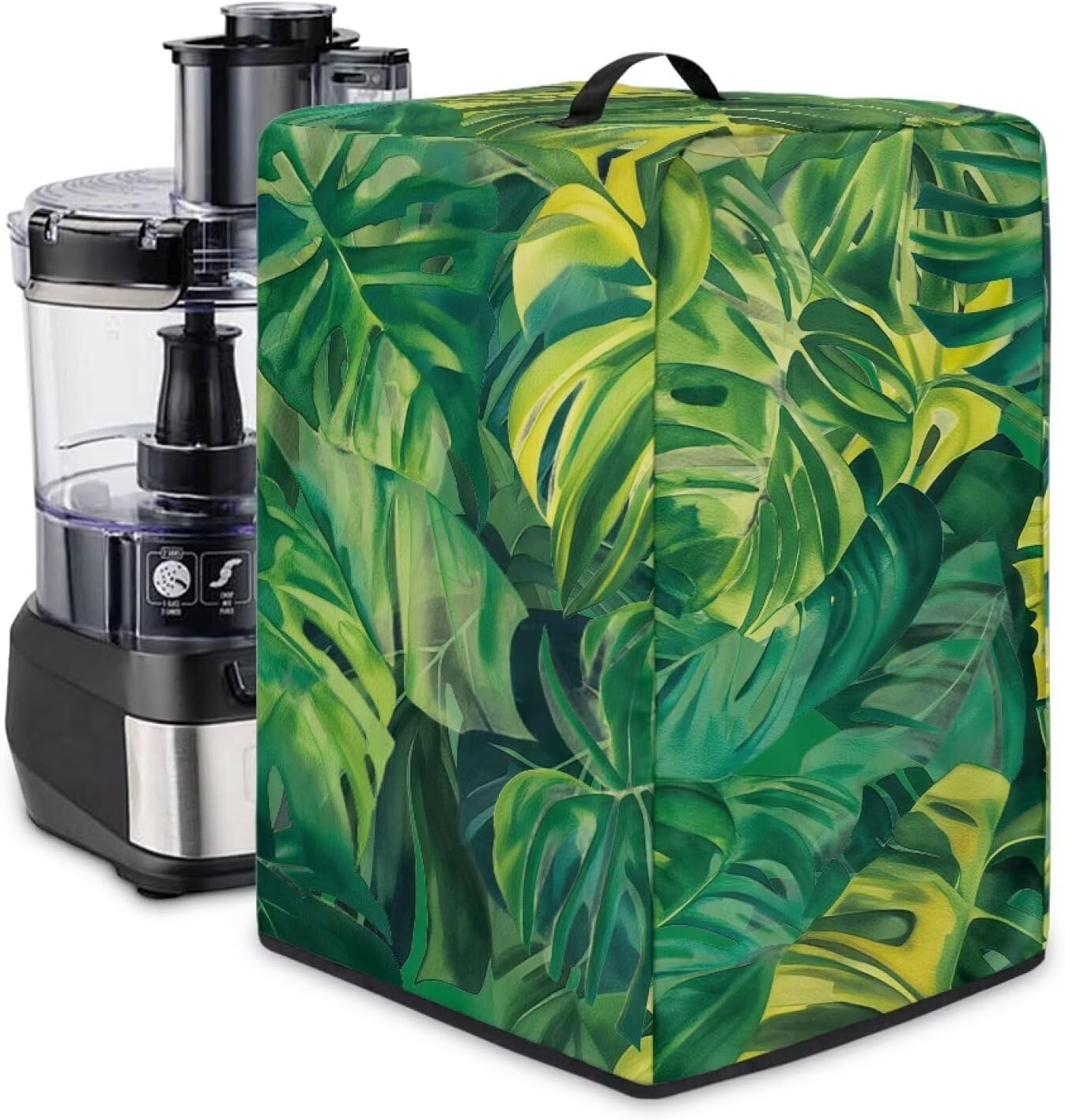 Tropical Leaves Blender Dust Cover for Kitchen – Stylish Juicer Cover with Floral Prints, Fits Most Blenders & Stand Mixers, Easy to Clean & Foldable, Home Decor