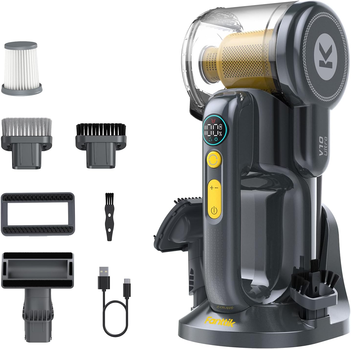 Fanttik Fold V10 Ultra Deluxe Handheld Vacuum Cordless Slim V10 Mix Cordless Car Vacuum