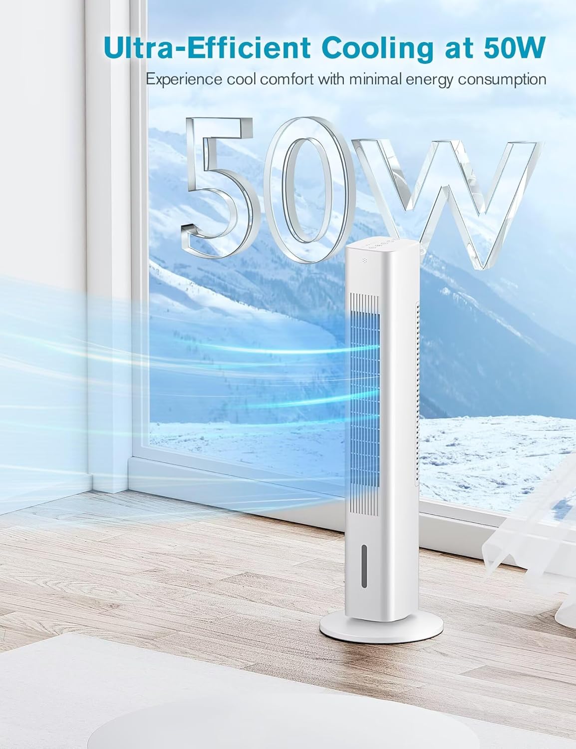 Windowless Portable Air Conditioner, Evaporative Air Cooler w/1.2L Water Tank, 3 Ice Packs, 7H Timer, 60° Swing, No Hose No Window Needed, 3-IN-1 Portable AC Unit for Room Bedroom Outdoor, Ivory