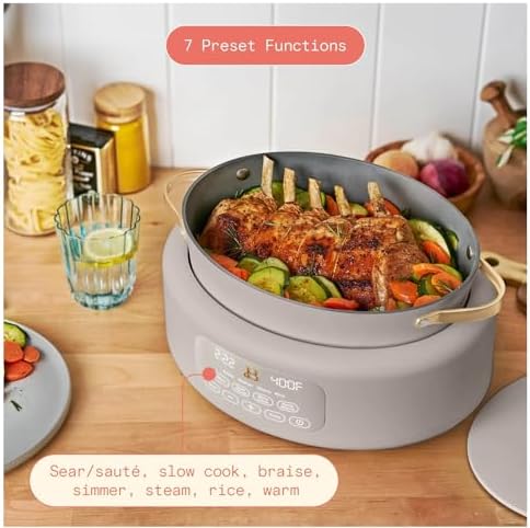 Beautiful 10-in-1 6 Qt Electric Multi-Cooker – Compact Design with Big Capacity: Perfect for Holiday Hosting, Christmas Desserts, Winter Comfort Foods & Everyday Family Meals