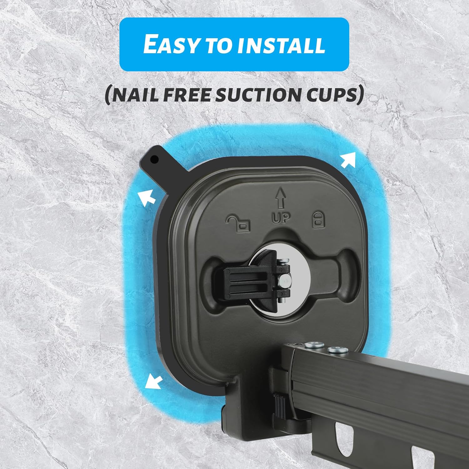 Suction Cup Drying Rack Wall Mounted, Foldable Clothes Hanger Wall Mount, Suction Cup Clothes Drying Rod, Laundry Rack Wall Mounted with 10 Hooks, Laundry Hanger Dryer Rack (2 Folds), Black