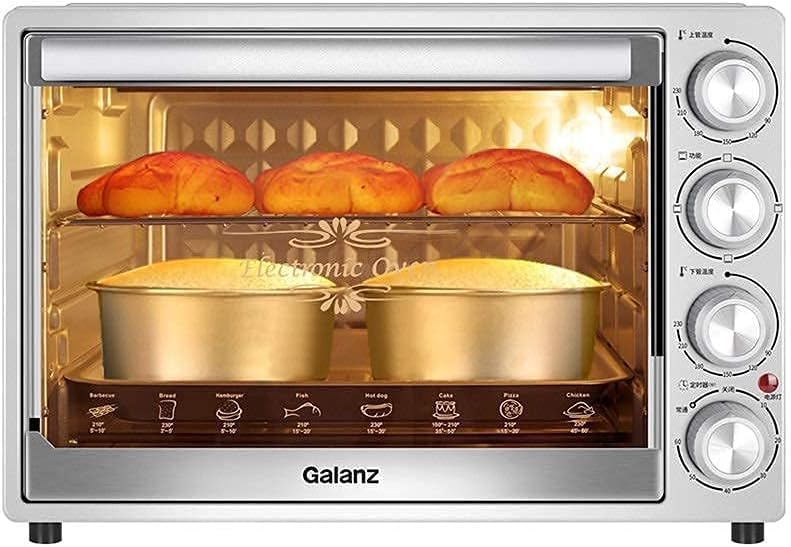 oven mini oven air fryer oven Mini Ovens 40 Liter Large Capacity Baking Oven for Household Use, Small Multifunctional Silver 1500W Electric Oven Toaster Oven Air Fryer,, Onesize