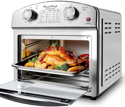 Air Fryer,13QT,360° Hot Air Circulation for Healthy Oil-Free Cooking，Multifunctional Convection Toaster Oven Air Fryer Combo, Time Control Contertop Oven & Stainless Steel Adjustable Temp