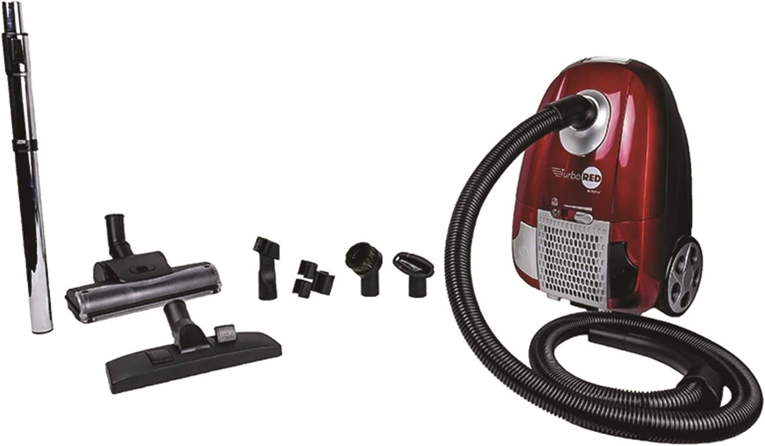 Atrix Turbo Red AHC-1 HEPA Canister Vacuum Cleaner – Powerful 1,400W Variable Speed Motor, Lightweight 6-Quart Bag Design, 3-Stage Filtration, Telescopic Wand, Full Bag Indicator & Accessory Kit