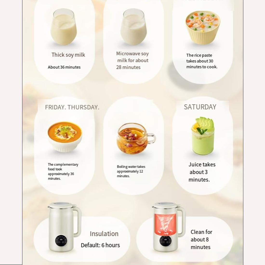 The 8-In-1 Multifunction Nut Milk & Juice Maker, 8-In-1 Nut Milk Maker Machine, Automatic Plant-Based Milks Blender with Delay Start, Keep Warm, Self-Cleaning (Beige)