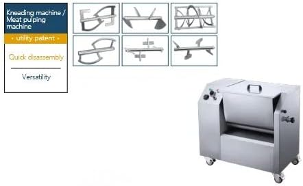 Commercial Dough Kneading Machine,Meat Mixer Blender With 50L Tank,Dough Mixer Adjustable Speed,2 Stirring Rods,1 for Dough Mixer,1 for Meat Mixer,Capacity:55Lb/H