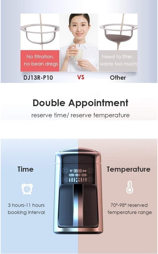 Juicer Household Soymilk Maker Kitchen Food Blender Touch Panel 1300W 1.3L Capacity Food Mixer Juice Maker Breakfast