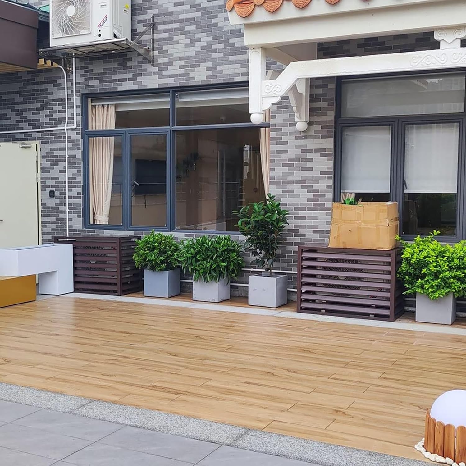 Aluminum Air Conditioner And Heat Pump Cover, Air Conditioner Fence Screen, Mini Split Air Conditioner Cover For Outside Units, Plant Display Rack Storage Shelf, Suitable For Indoor And Outd