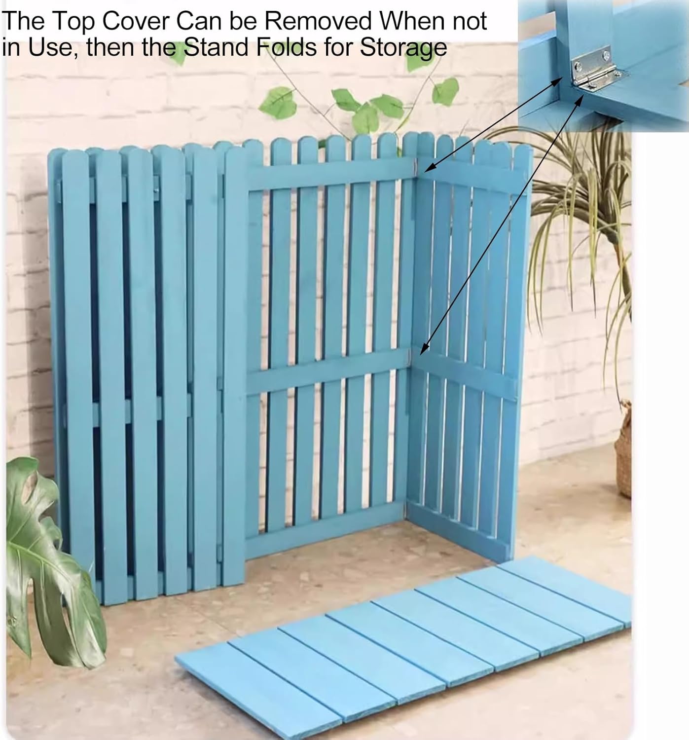 Outdoor Air Conditioner Cover Wood Ac Covers for Outside Decorative Ac Unit Cover Air Conditioner Covers for Outside Fence Blue A 105 * 45 * 100Cm