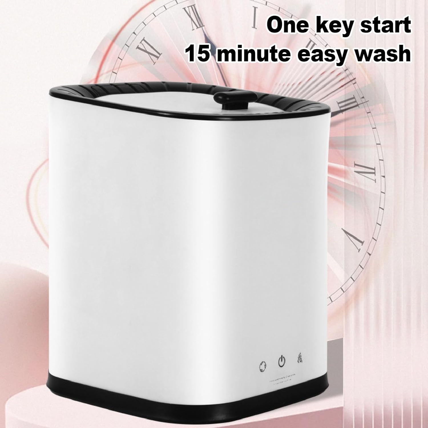 Portable Washing Machine Automatic Efficient Cleaning Quiet Mini Washer for Sock Underwear,Compact Laundry Washer for RV, Apartments and Dorms (US Plug)