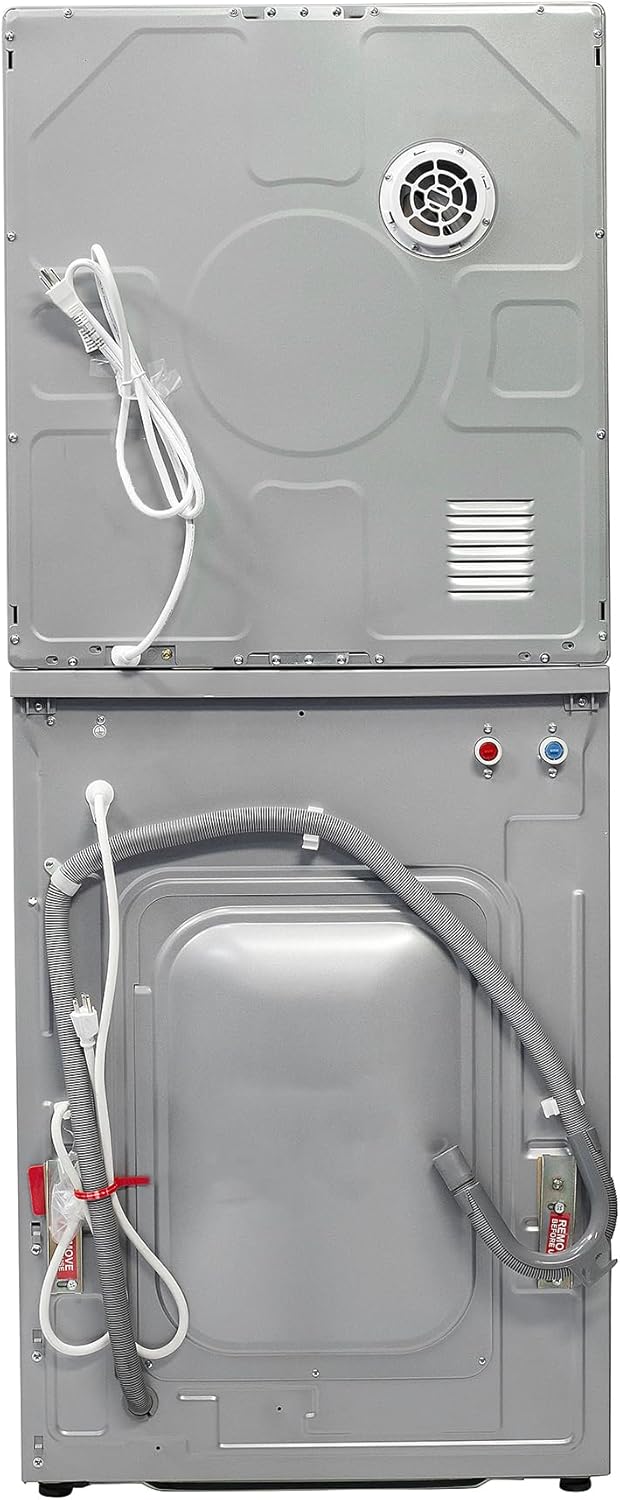 Equator Premium Stackable 15 Lbs Washer 1.62cf 110V+Vented Digi Dryer 3.5cf 110V (Silver)