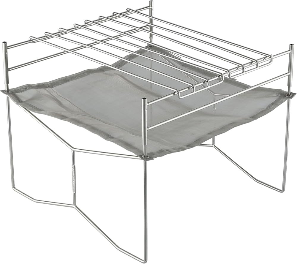 NANGOGEAR 11105-H2 (SOLO-303-H2) Bonfire Stand, Stainless Steel Mesh, Solo Grill, Large