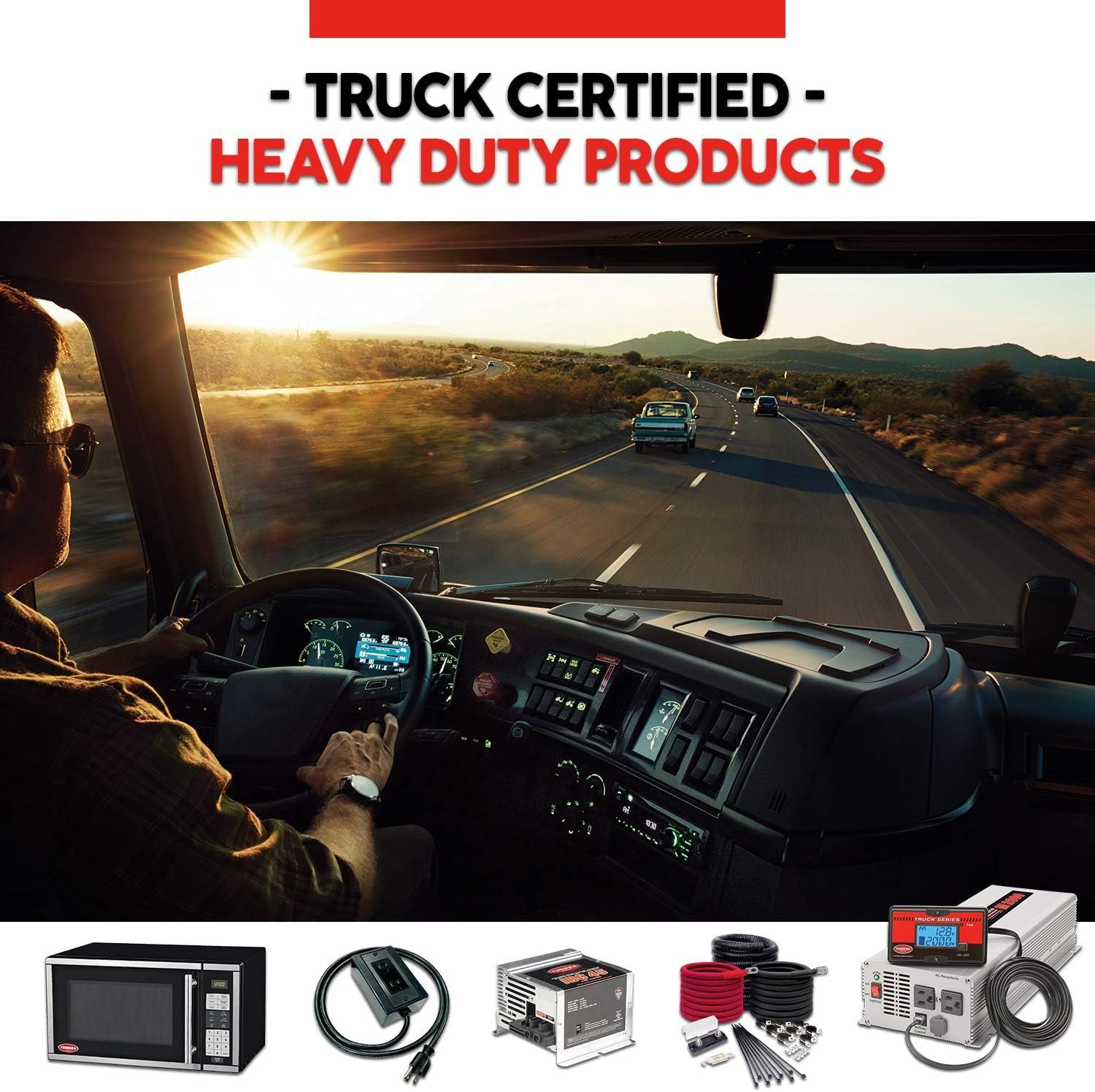 TUNDRA MW Series Truck Microwave Oven - Durable 120V RV Truck Countertop Oven with 20L/0.7 ft³ Capacity, 6 Auto-Cook Programs, Child Lock, LCD Display, Control Panel, Timer Function - MW700