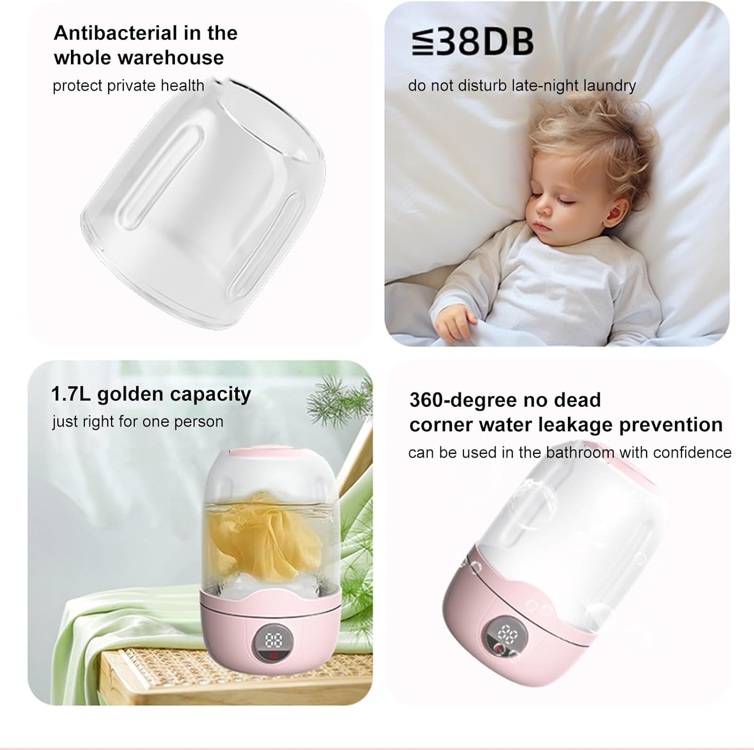 Portable Washing Machine – Rechargeable Automatic Laundry Cleaner, Small Clothes Washer Cup | Mini Underwear Washing Tool, Compact Laundry Device for Dormitories, Apartments, Camping, Travel, Tiny