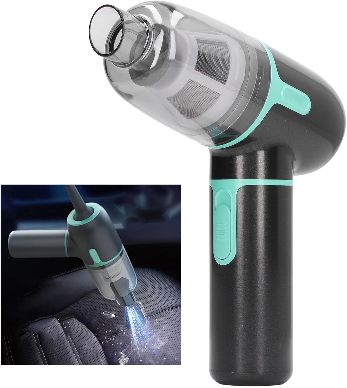 Handheld Vacuum Cleaner, 3 Gear Air Duster Strong Suction Force High Efficiency Particulate Filter Cordless for Industrial