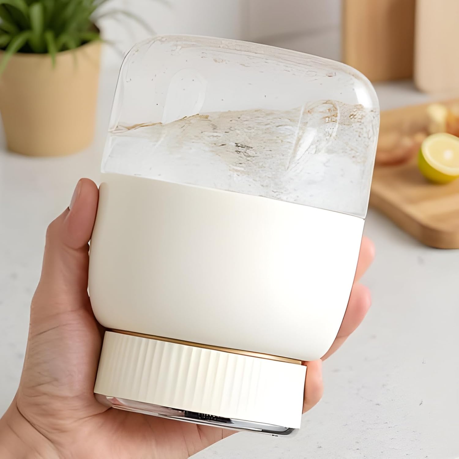 Portable Double Cover Juicer | Electric Juicer Bottle | Cordless Portable Blender Cup With Handle | Handheld | Convenient Hydration | 21x12cm | For Citrus Lemon Lime Orange