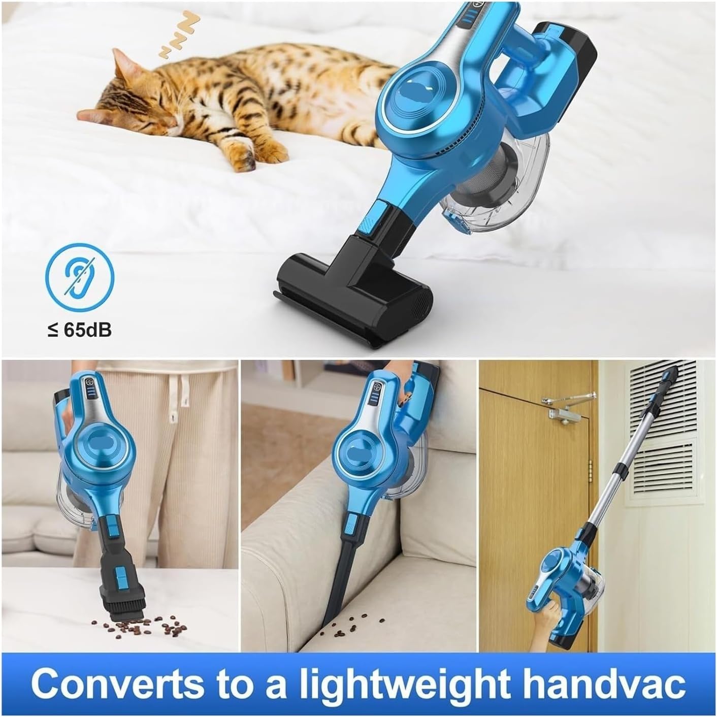 Compatible with INSE S63 Stick Cordless Vacuum Cleaner,30Kpa 300W Suction, 2 Batteries for Long Runtime, Suitable for Hardwood Floor, Home and Car(AU)