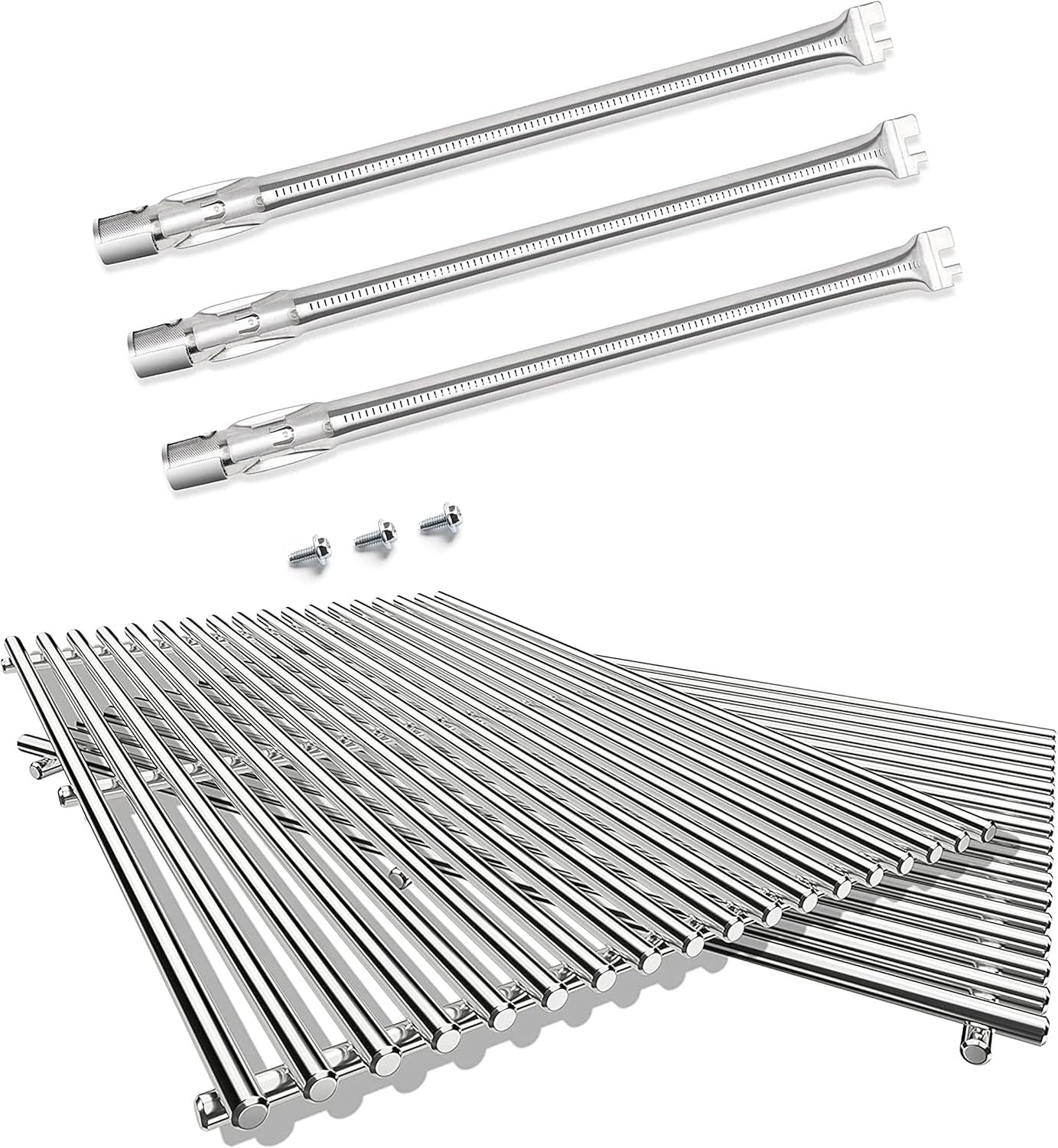 QuliMetal 304 Stainless Steel Grill Burner and SUS304 9MM for Weber Genesis 300 Series (2011-2016), Genesis E310 E320 E330 S310 S320 S330 Gas Grills with Front Control Panel