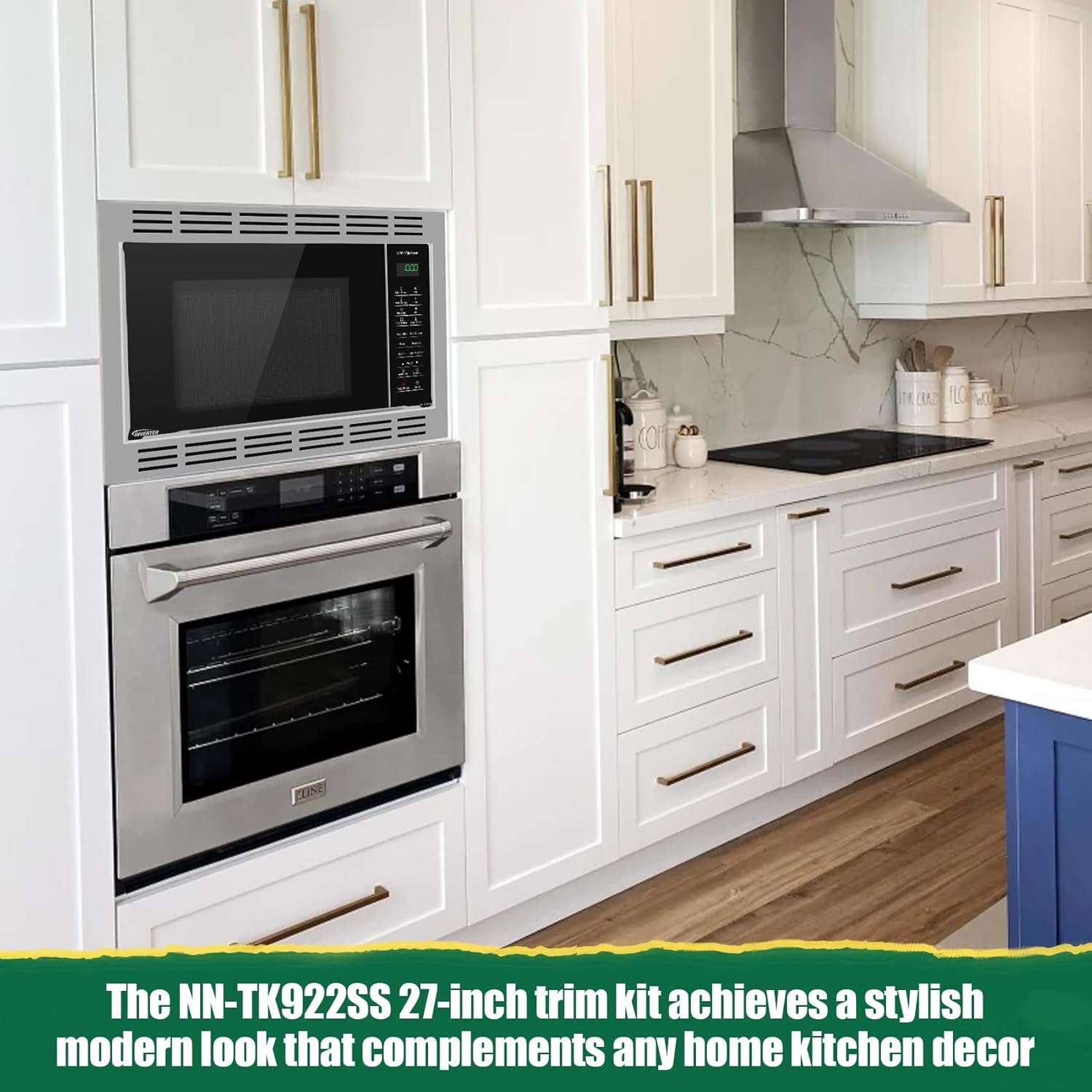 NN-TK922SS 27-inch Microwave Trim Kit Compatible with Panasonic Microwave Ovens, for 2.2 Cubic Feet Microwave Oven, Built-in Stainless Steel 27