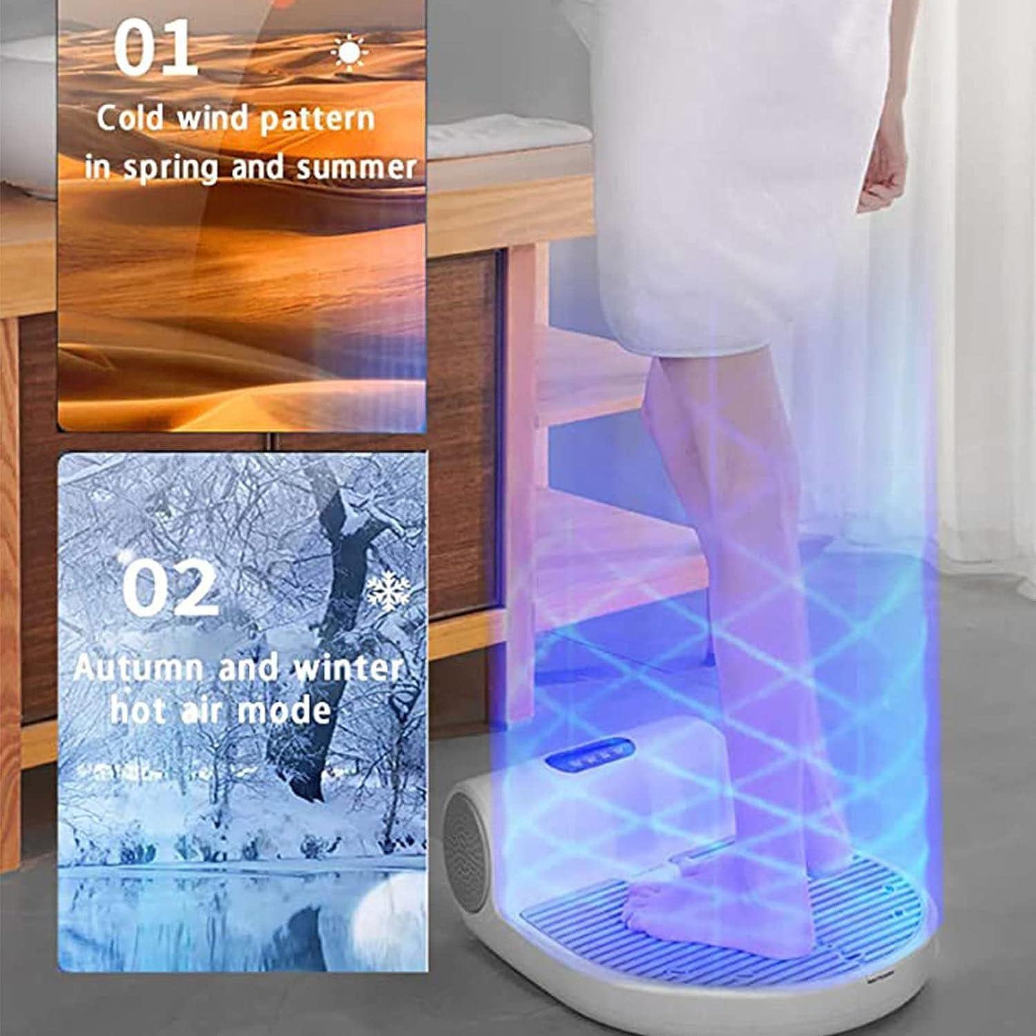 Bathroom Full Body Dryer, Body Dryer Negative Ion Full Body Dryer with 2 Gears Adjustment, Quick Air Drying, Heating and Cooling, Gravitys Sensing,Upgradedversion(Withscale