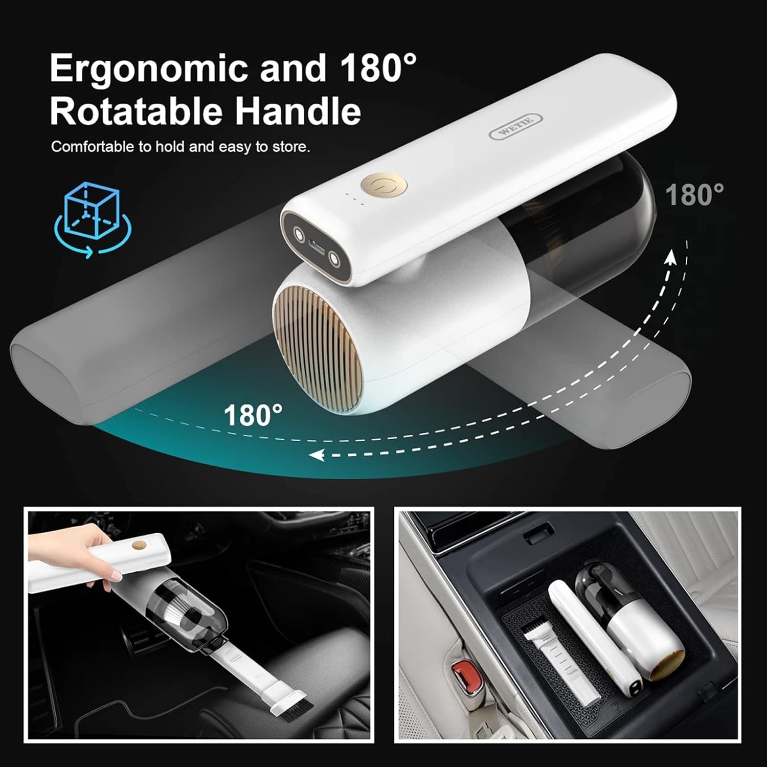 10000Pa Keyboard Vacuum Portable Handheld Vacuum Cleaner Cordless Rechargeable Car Vacuum Mini Keyboard Cleaner Kit,White