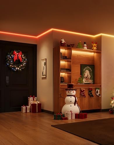 Govee RGBIC LED Strip Lights 32.8ft with Covers, Smart Lights Work with Alexa and Google Assistant, LED Diffuser Channel with LED Lights for Bedroom, Skirting Lines, Studio, Cabinet