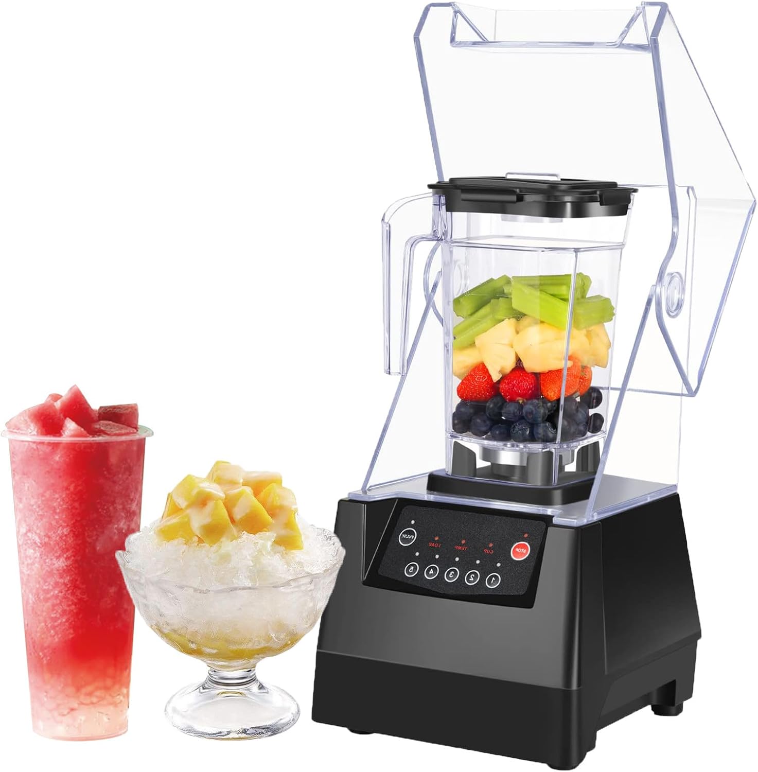 Professional Smoothie Blender 2200 W, Blender for Fruit and Vegetable Smoothies, 5 Adjustable Speeds and 2 Liters