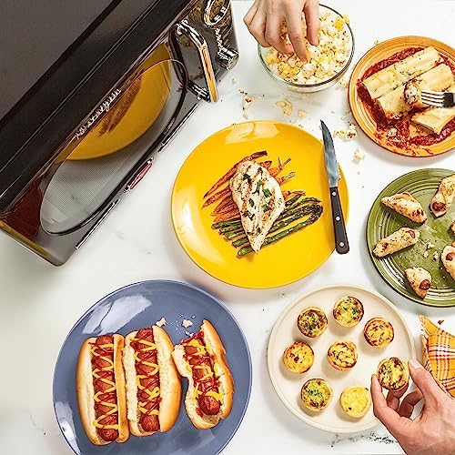 Nostalgia Retro Compact Countertop Microwave Oven, 0.7 Cu. Ft. 700-Watts with LED Digital Display, Child Lock, Easy Clean Interior, Black