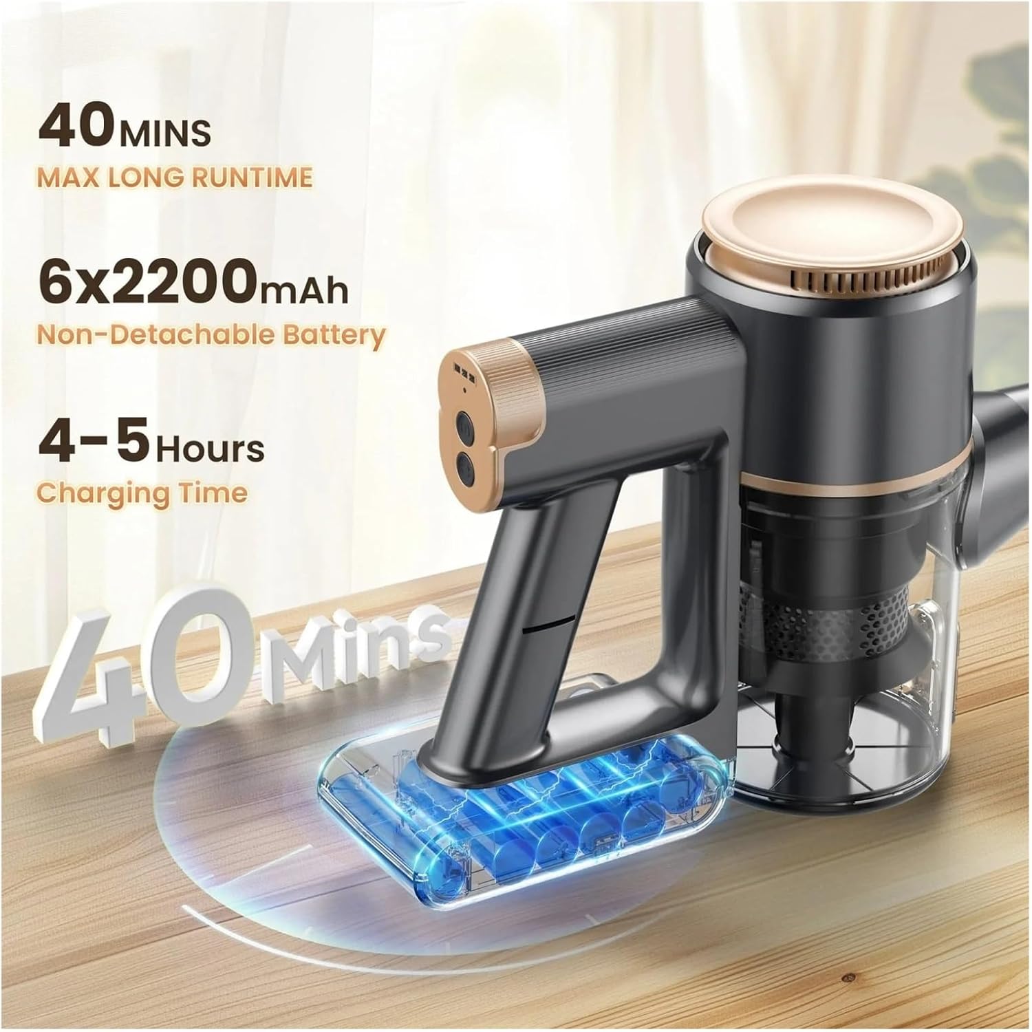 N8 Cordless Vacuum Cleaner | Compatible with INSE N8, 25Kpa Powerful Suction | 40 Mins Runtime | Lightweight Rechargeable Stick | Carpet Cleaning Tool​(N8 Blue)