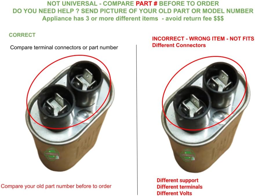 WPW10574736 CKD574736X compatible with Amana, Kitchen Aid, Maytag Microwave Capacitor fits old number WPW10574736
