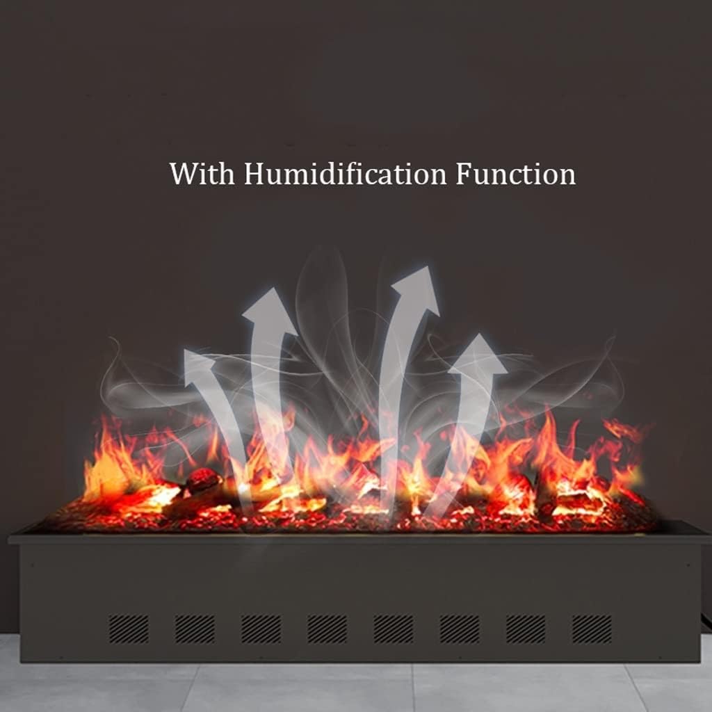 3D Water Vapor Fireplace with Humidifier Flame Embedded 3D Atomization Electric Fireplace Living Room Decoration Charcoal Simulation Flame Home Background Wall Atomization Electric Fireplace(C)