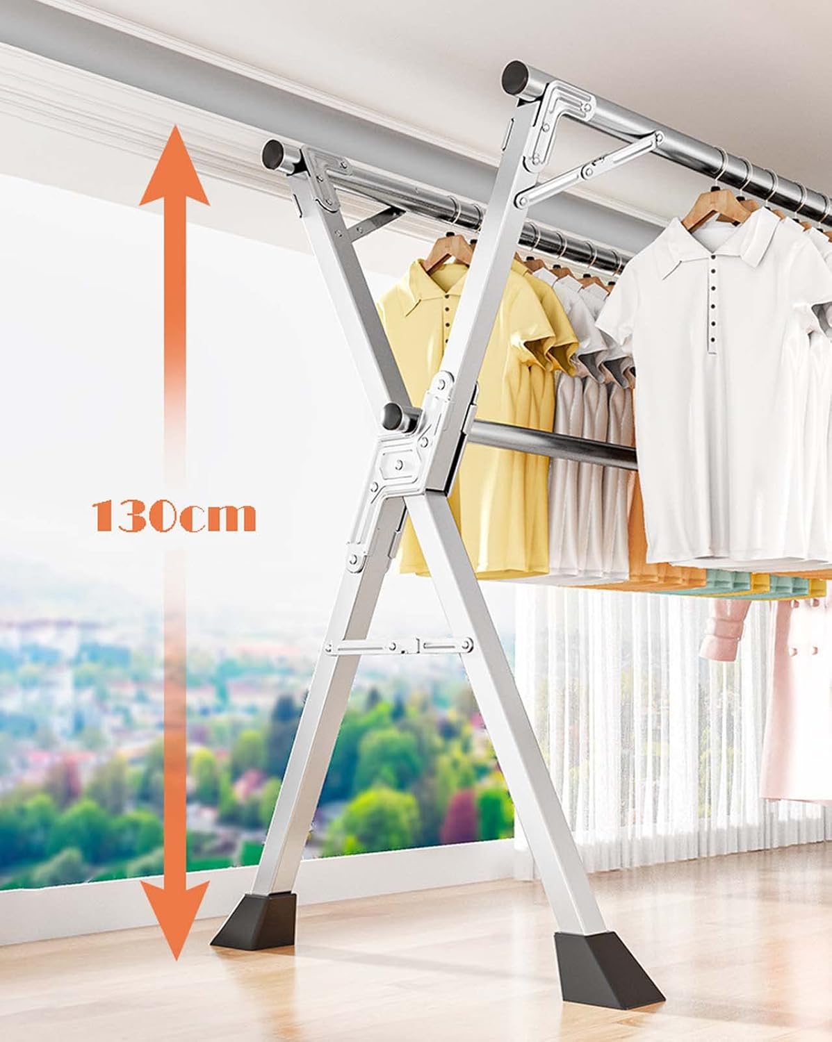 240cm Heavy Clothes Drying Rack, Foldable Laundry Drying Rack, Clothes Drying Rack for Clothes Hanging, Expandable Clothes Dryer Rack, Clothes Rack