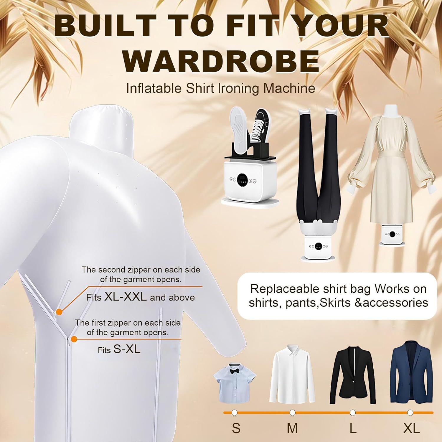 Portable Automatic Ironing Machine,1250W Wireless Vertical Steam Iron with Four Internal Sock Clips,Clothes Drying Rack & Hanging Garment Steamer for Clothes and Fabric A