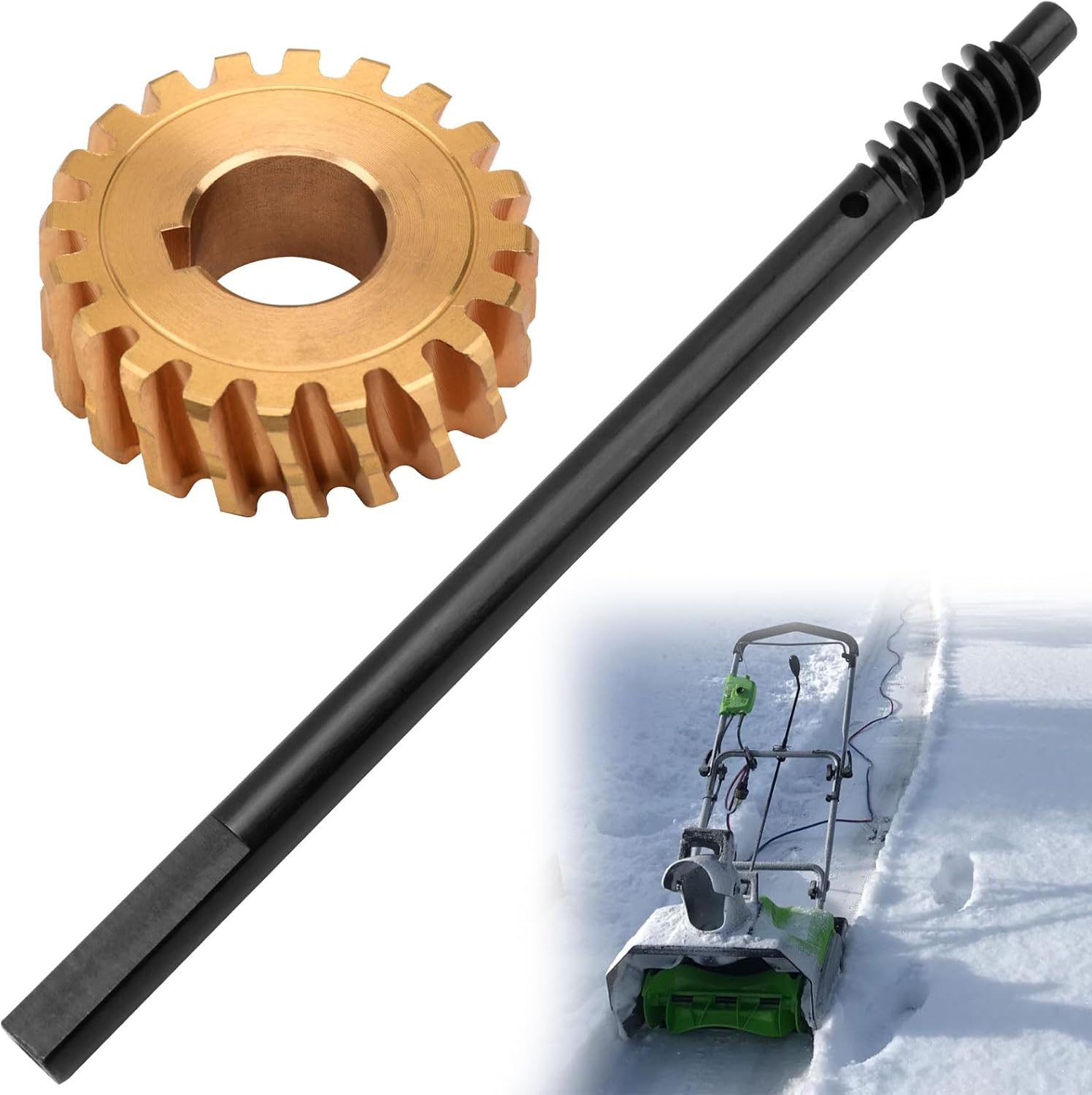 917-04126 717-04126 Worm Shaft & 917-04861 Worm Gear, Compatible with MTD Cub Cadet Troy-Bilt Craftsman Snow Blower 90026C 728TDE 728 60024PC 600C 10528PC Model