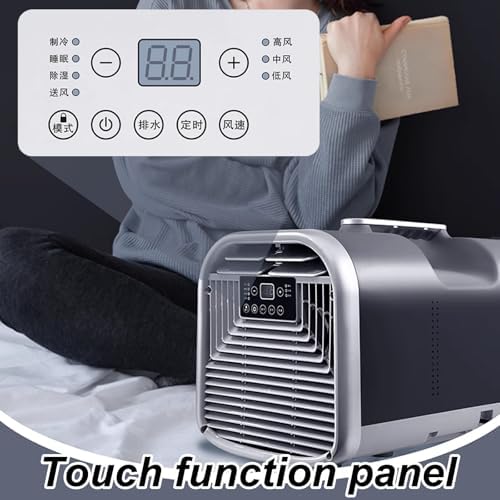 Mini Portable Air Conditioner 3 Wind Speeds 4-in-1 Evaporative Air Cooler with Touch Panel and Remote Control 1-12H Timing for Room, Office, Small Spaces(220v)