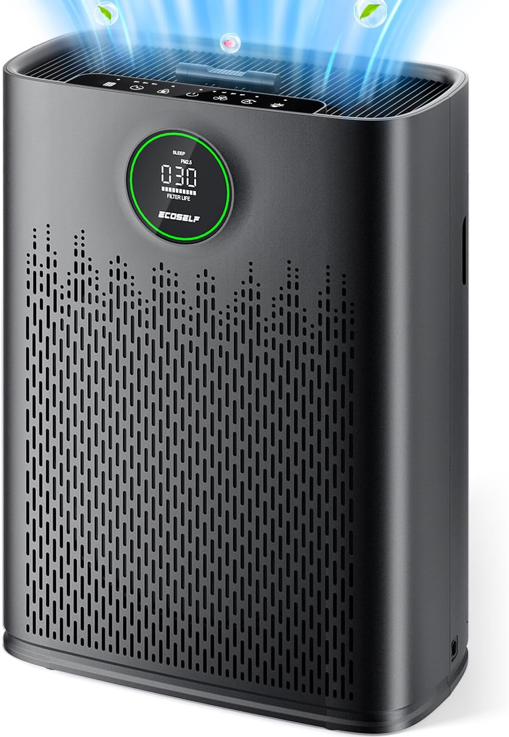 Air Purifiers for Home Large Room, Cover Up to 2400 Ft² with True HEPA Filter, Smart Mode, PM2.5 Air Quality Display, 22dB Sleep Mode, Aromatherapy with 2X-Purification & 360°Air Outlet, HAP603, Black