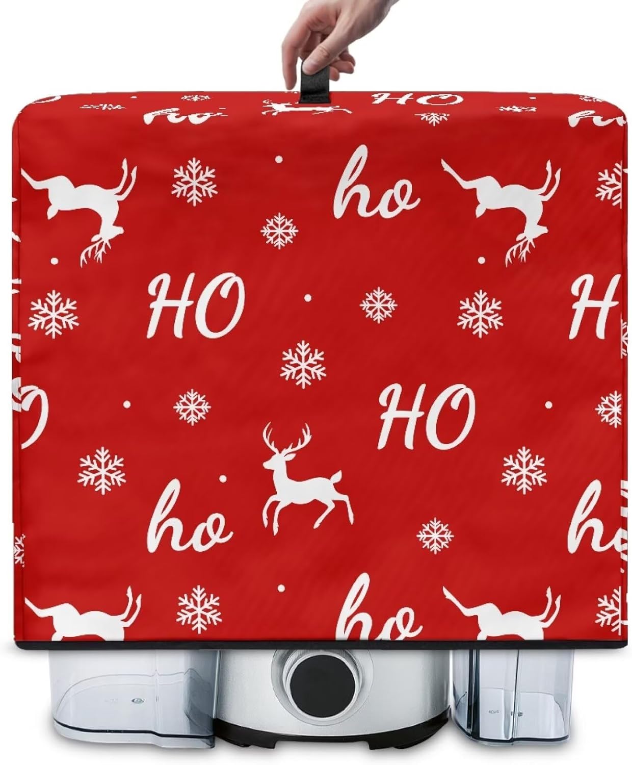 Christmas Elk Blender Cover with Floral Prints – Juicer Dust Cover for Kitchen, Fits Most Small Appliances, Easy to Store & Wash, Stylish Home Decor