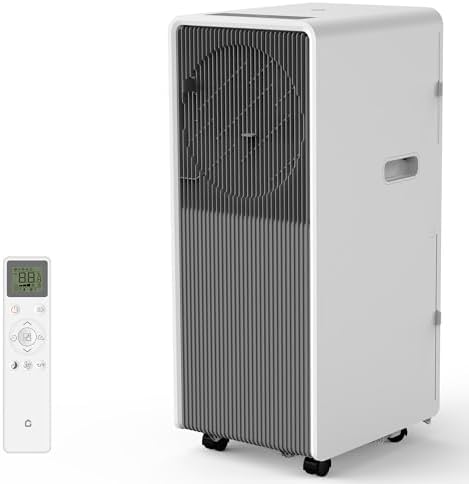14,000 BTU Portable Air Conditioner – 3-in-1 Smart AC Cooling, Dehumidifier & Fan for Rooms up to 750 Sq.Ft with Remote Control, 3 Speeds, Sleep Mode & Whisper-Quiet Operation for Bedroom
