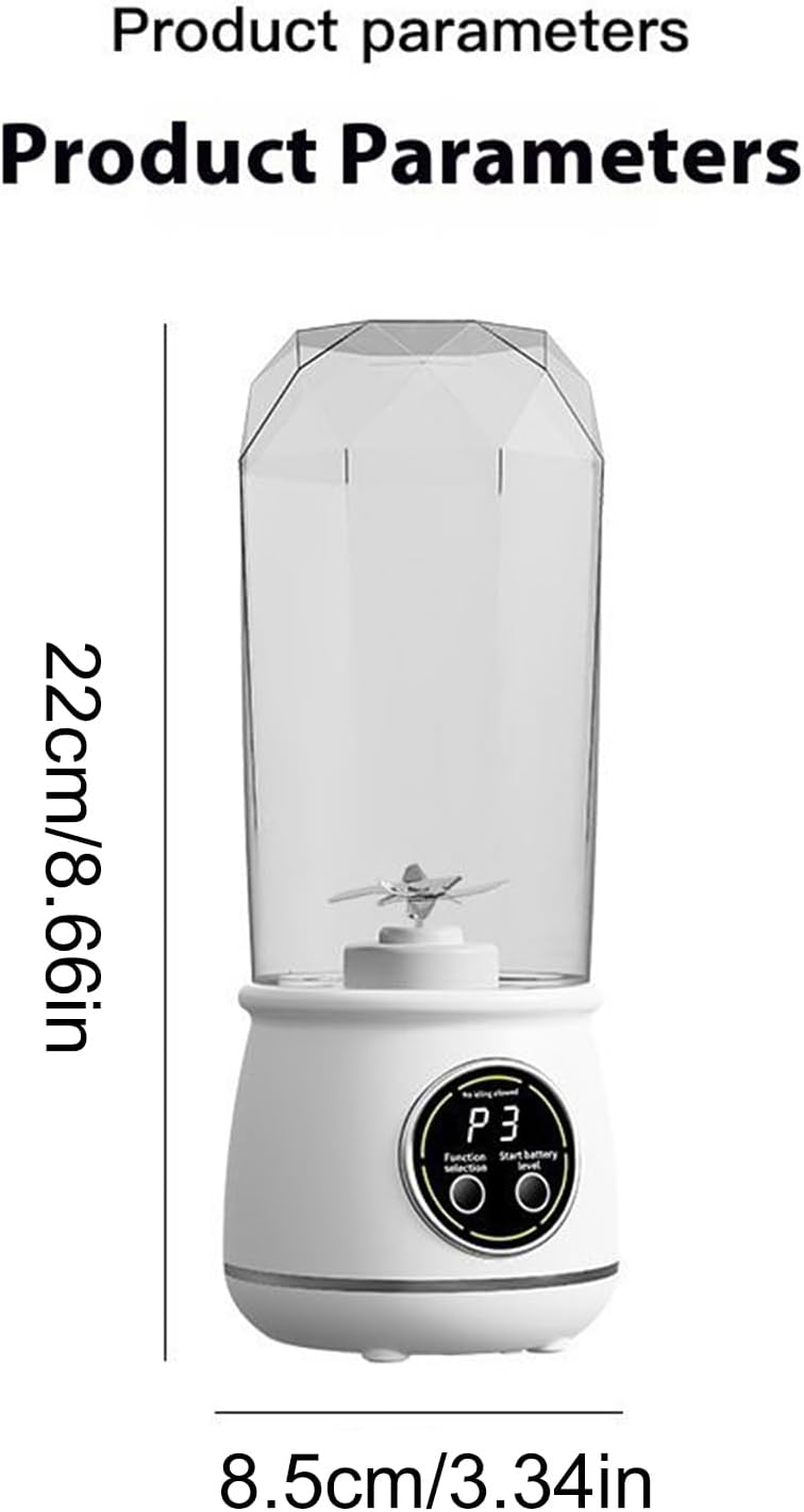 Travel Blender - Compact Cordless Juicer Bottle for Smoothies and Shakes | 550ML Rechargeable Portable Mixer Cup with Leakproof Design, Ideal for Fruits, Vegetables, Gym, Office, or Outdoor Trips