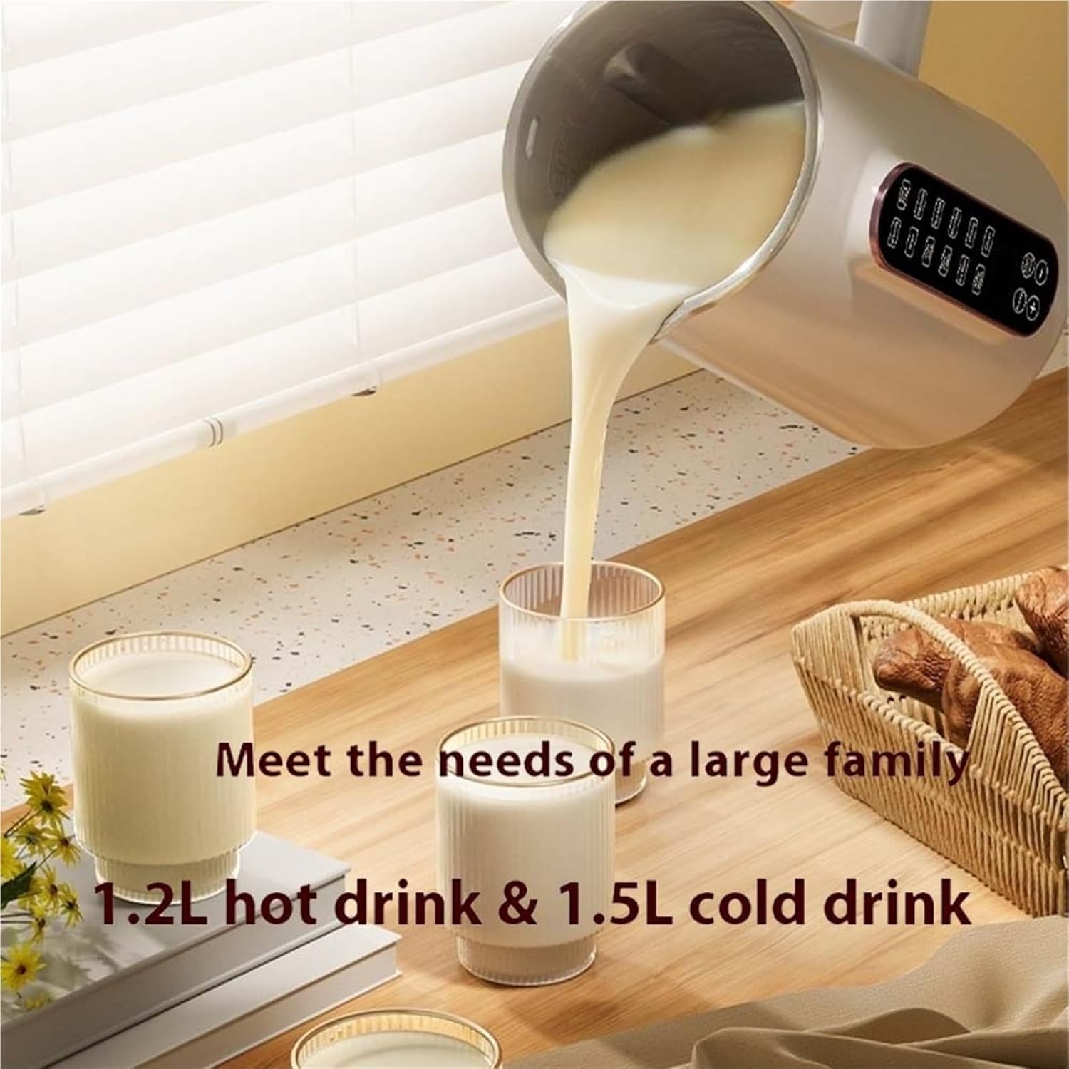 8 in 1 Nut Milk Maker Machine, Multifunctional Machine for Making Nut Milk, Automatic Nut Milk Blender with Easy Clean Stainless Steel Design for Homemade Almond Milk, Soy Milk, Oatmeal(1pc)