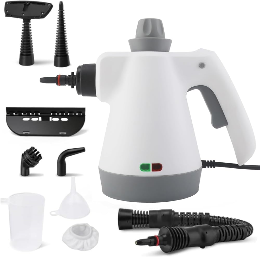 VINGVO Handheld Steam Cleaner, Multifunction Steam Cleaner for Home with 9 Accessory Kit, Portable Steam Cleaning for Remove Grime, Grease and Car, Window Cleaning