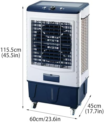 Portable Air Conditioners, Evaporative Air Cooler with 3 Speeds and 4 Wheels, 3-in-1 Swamp Cooler for Home Office Outdoors