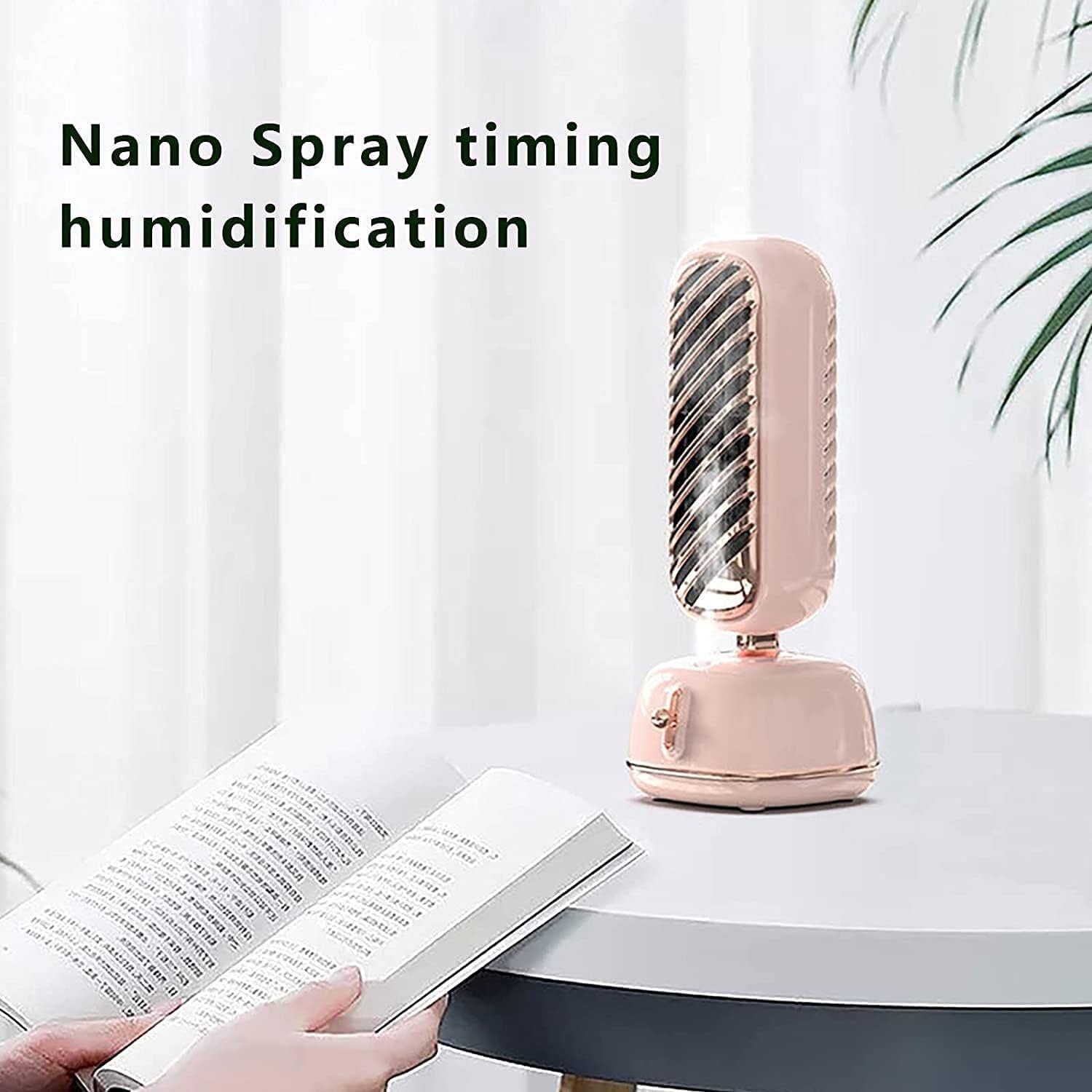 Portable Air Conditioner Fan,3 Speed Personal Evaporative Air Cooler - USB Quiet Air Humidifier, for Desk, Office, Bedroom (Color : Pink)
