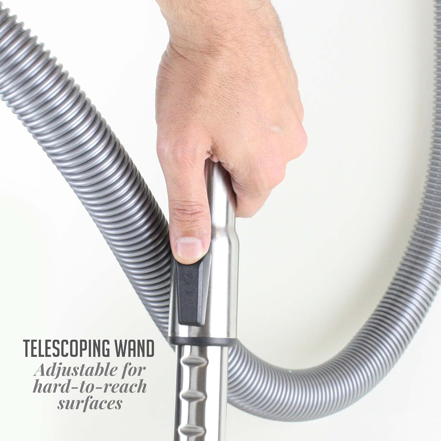 OVENTE Bagless Canister Vacuum Cleaner with Powerful Multi-Surface Suction, Telescoping Wand and Automatic Cord Rewind, Lightweight Corded Cleaning Machine with Sofa/Pet Brush Included, Black ST2010