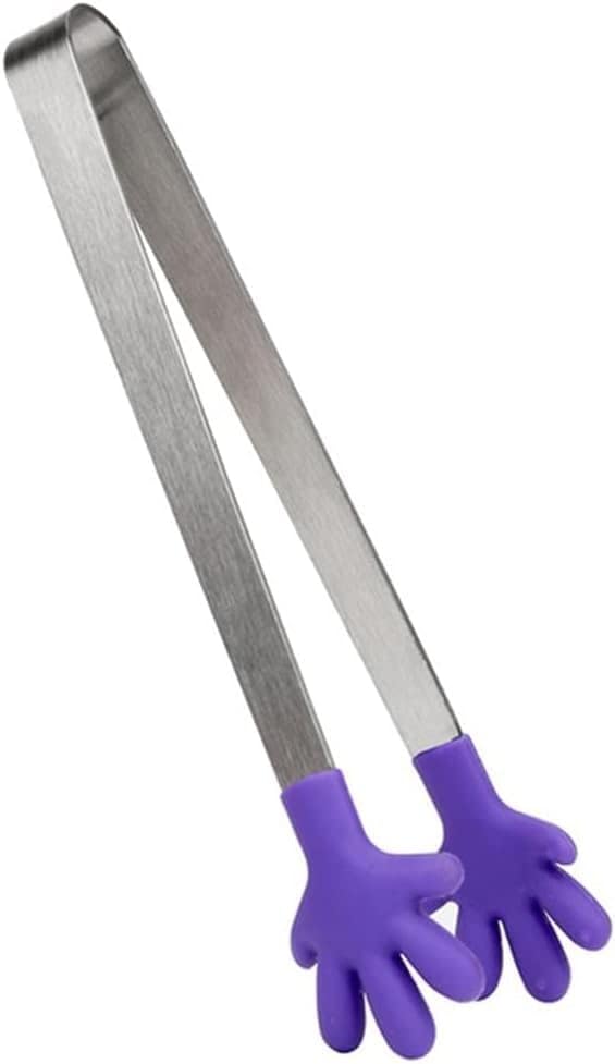 BBQ grill tongs, Food Clips Stainless Steel Kitchen Cooking Salad Serving Clips BBQ Silicone Tool Clips Pliers