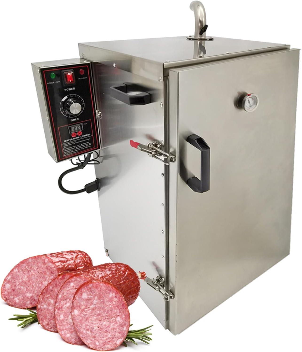 Commercial Vertical BBQ Meat Smoker Vertical Grill Sausage Smoke Oven Commercial Electric BBQ Meat Smoke Machine Digital 5 Layer Rack Automatic Meat Smoker with Side Wood Chip Loader, 110V