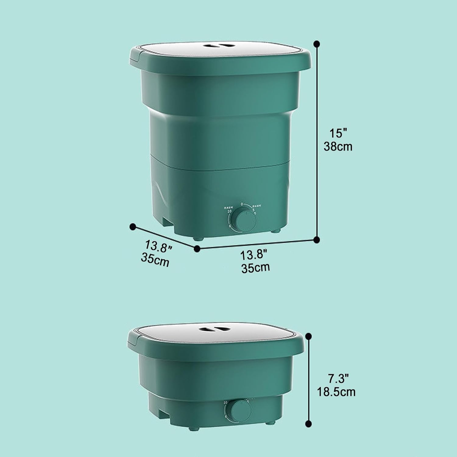 THAMBA 24L Large Capacity Mini Portable Folding Washing Machine, Sales are far Ahead Suitable for Any Occasion Small Washing Machine (Color : Green)