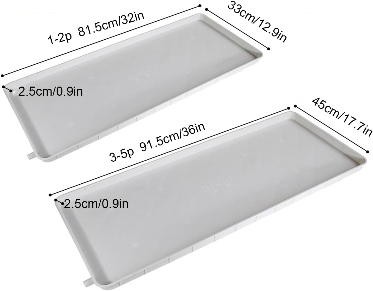 Plastic Water Tray, Portable Air Conditioner Condensate Drain Tray with Drain Hole and Hose f Split Air Conditioner Indoor Unit(91.5 * 45cm)