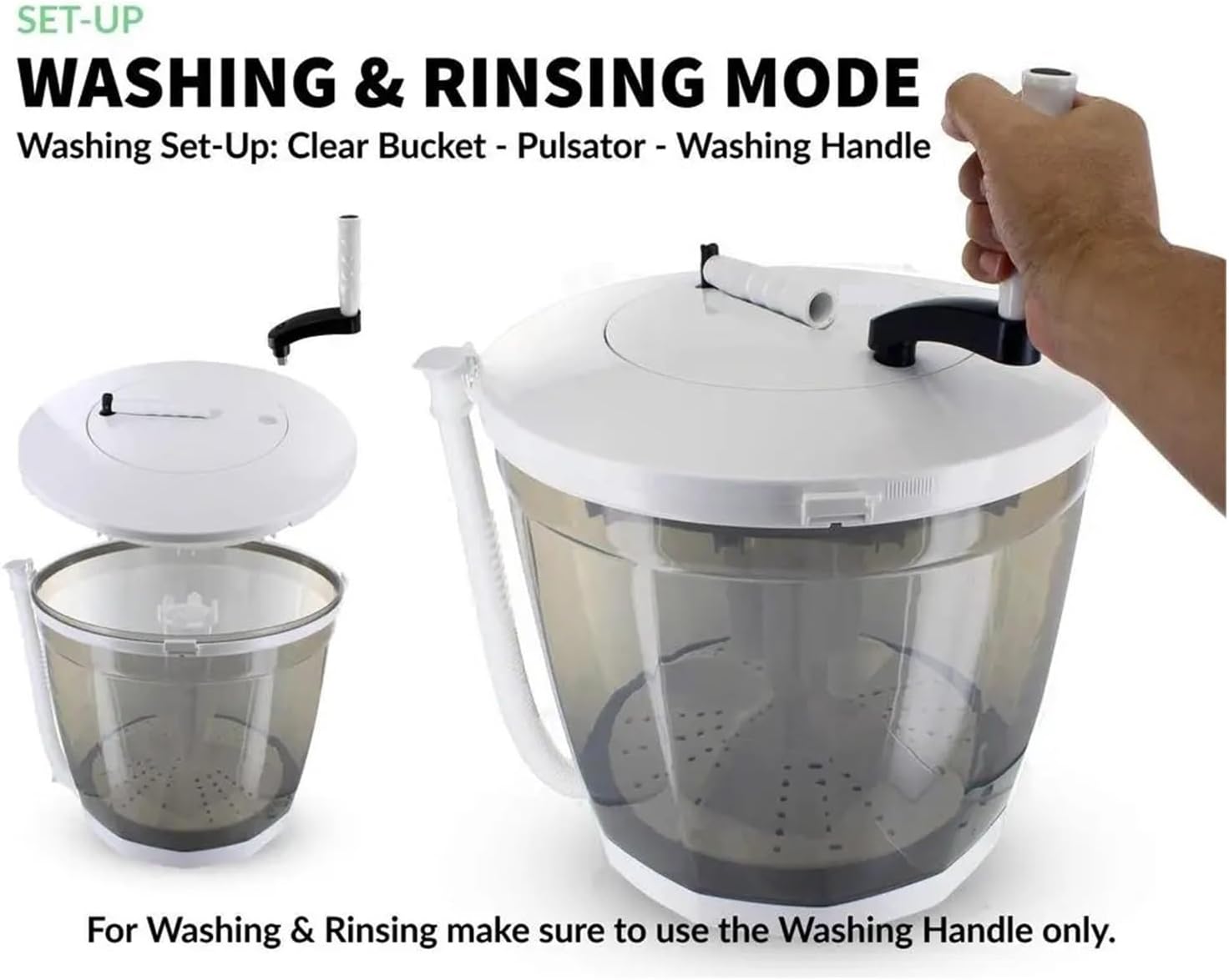 Mini Portable Washing Machine 2 in 1 Manual Non Electric Washer Dryer Ecofriendly Lightweight Fast Cleaning RV Camping Dorms,for Travel,Camping, RV & Dorms