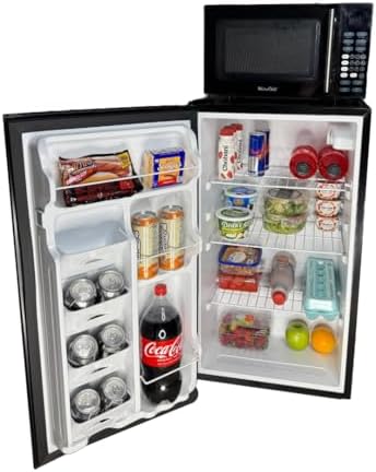 3.3 Basic Combination Refrigerator and Microwave Bundle, 3.3 cu. ft. Fridge, 0.7 cu. ft. Microwave, Dimensions when stacked - 44.25